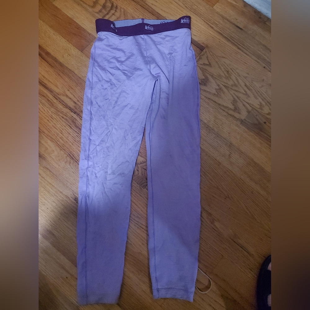 REI Girls Lavendar Leggings Base Layer 8 Snow Winter